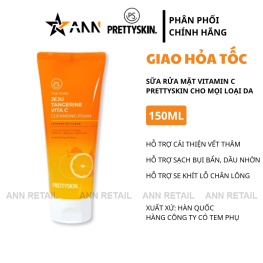 Sữa Rửa Mặt Prettyskin The Pure Jeju Tangerine Vita C Cleansing Foam 150ml