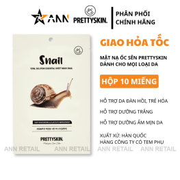 Mặt Nạ Ốc Sên Prettyskin Total Solution Essential Sheet Mask Snail - Hộp 10 Miếng