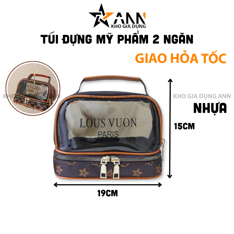 25960_302_20250320114053.png Túi Đựng Mỹ Phẩm Du Lịch 2 Ngăn Sang Trọng Chống Thấm 15x11x19cm - TDMP2N