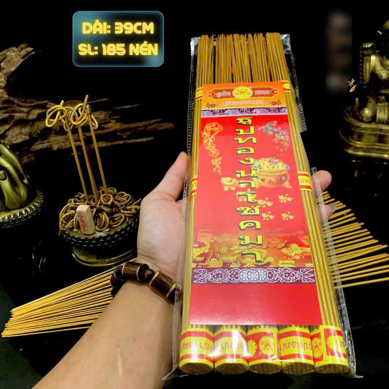 Túi Nén Nhang Thần Tài Thái Lan Nhập Khẩu - Hương Sạch Cuộn Tàn Đồng Xu 39cm Túi Nén Nhang Thần Tài Thái Lan Nhập Khẩu - Hương Sạch Cuộn Tàn Đồng Xu 39cm