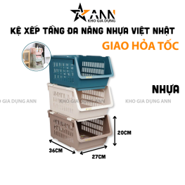 Kệ Xếp Tầng Đa Năng - Kệ Xếp Tầng Nhựa Việt Nhật 36x27x20cm - KXT01