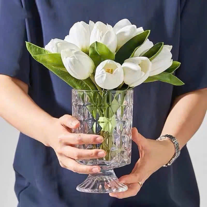 Bình Hoa Thủy Tinh - Lọ Hoa Mang Phong Cách Châu Âu Sang Trọng 19x10.5cm Bình Hoa Thủy Tinh - Lọ Hoa Mang Phong Cách Châu Âu Sang Trọng 19x10.5cm