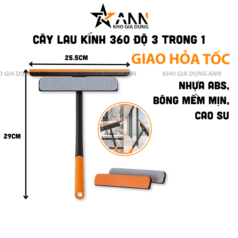 26020_358_20250320115124.png Cây Lau Kính 3 Trong 1 -Chổi Lau Kính Gạt Nước Xoay 360 Độ Linh Hoạt 29x25.5cm - CLK01