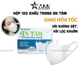 Hộp 100 Khẩu Trang Y Tế An Tâm - Khẩu Trang 3D - KTYT01