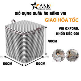 Giỏ Đựng Quần Áo Bằng Vải 100L - Túi Đựng Chăn Màn Đa Năng - Có Thể Gấp Gọn Cất Trữ Đồ 50x50x40cm - DDQA01
