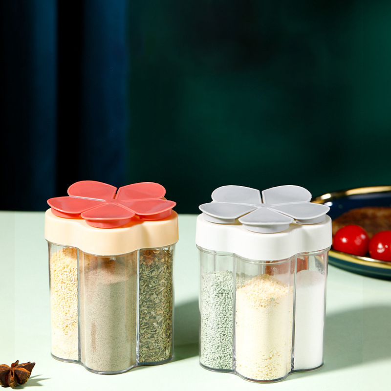 26067_o1cn01zzkxim1zmc0lovfr8-2214367566699-0-cib_20250124143808-2.jpg Hũ Đựng Gia Vị Nhựa Cao Cấp - Lọ Gia Vị 5 Ngăn Hình Hoa 9x11cm - DGV01