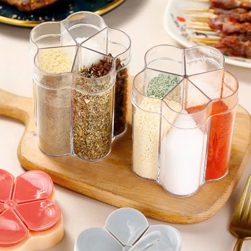 Hũ Đựng Gia Vị Nhựa Cao Cấp - Lọ Gia Vị 5 Ngăn Hình Hoa 9x11cm Hũ Đựng Gia Vị Nhựa Cao Cấp - Lọ Gia Vị 5 Ngăn Hình Hoa 9x11cm