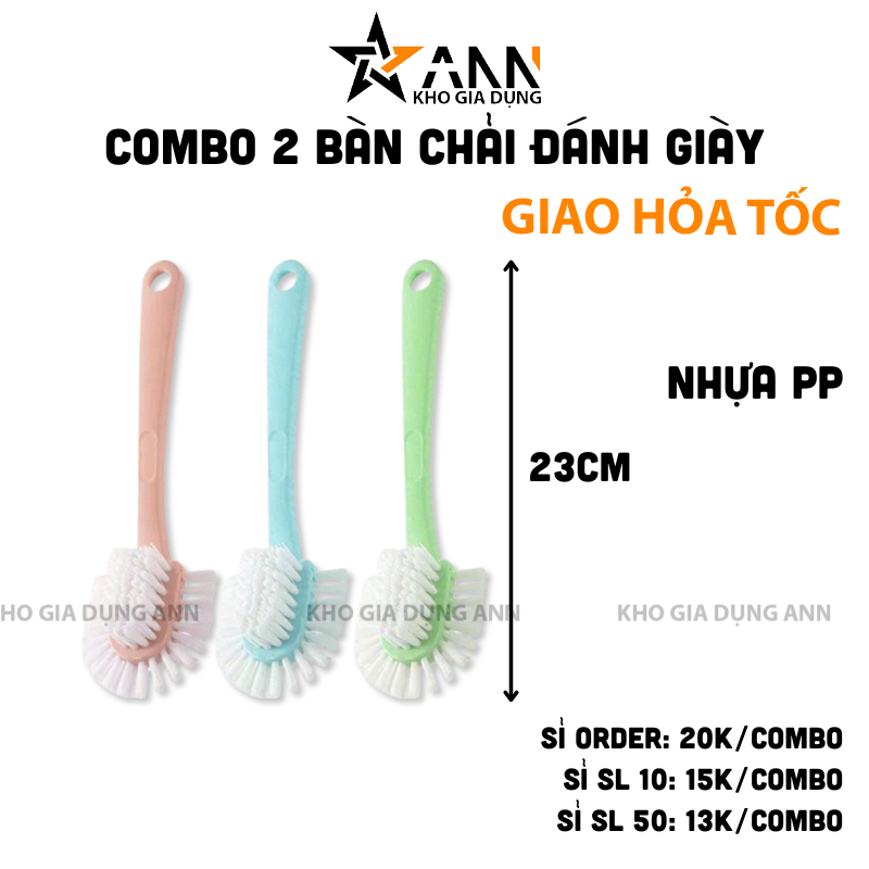 26096_2_20250206170823-1.png Combo 2 Bàn Chải Vệ Sinh Giày Dép Nhỏ Gọn 23cm - BCVSG01
