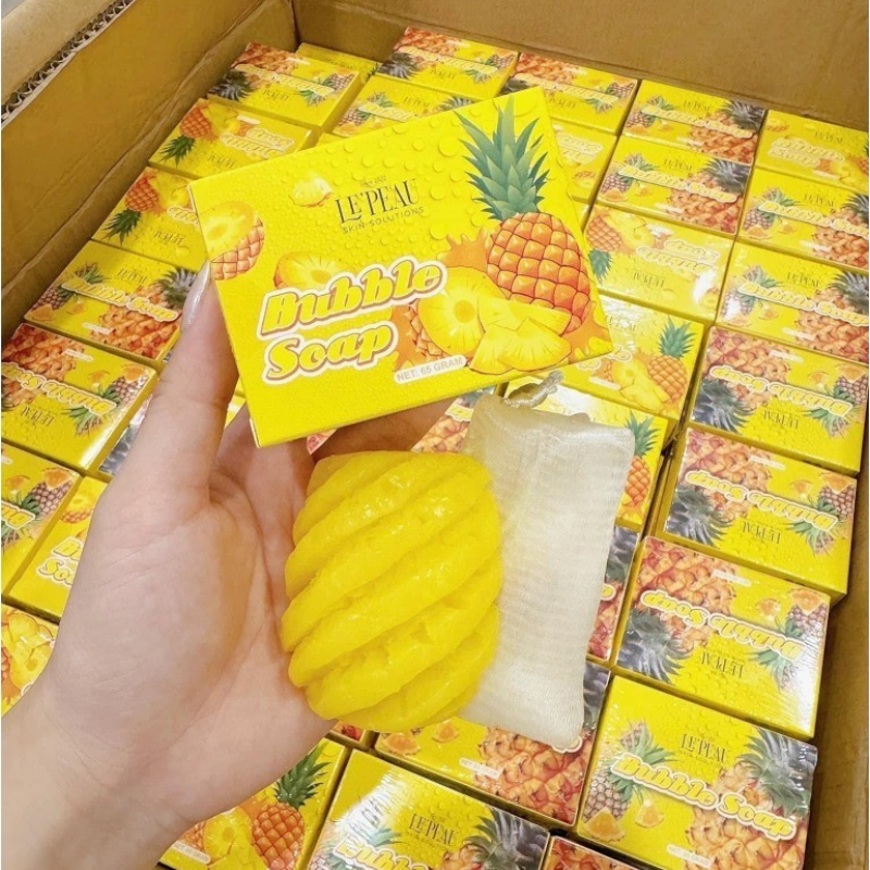 Nguồn sỉ xà Bông Tắm Trắng Body Khóm Bubble Soap 65g Le Peau - Combo 2 (1 Khóm + Tặng 1 Khóm) Nguồn sỉ xà Bông Tắm Trắng Body Khóm Bubble Soap 65g Le Peau - Combo 2 (1 Khóm + Tặng 1 Khóm)