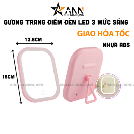 Gương Đèn Led Để Bàn - Giương Trang Điểm Để Bàn Cao Cấp 13.5x18cm - GDB02