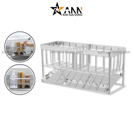 Kệ Đựng Đồ Rửa Chén Bát Chia Ngăn Có Khay Hứng Nước Nghiêng 18x8x10cm - KDDRC01