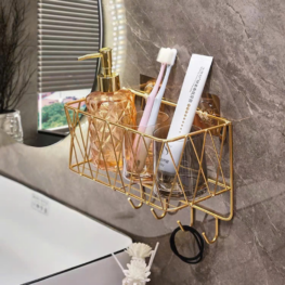 Kệ Sắt Treo Tường Đa Năng Để Đồ, Trang Trí Nhà Cửa Có Móc Cao Cấp - KSTT01