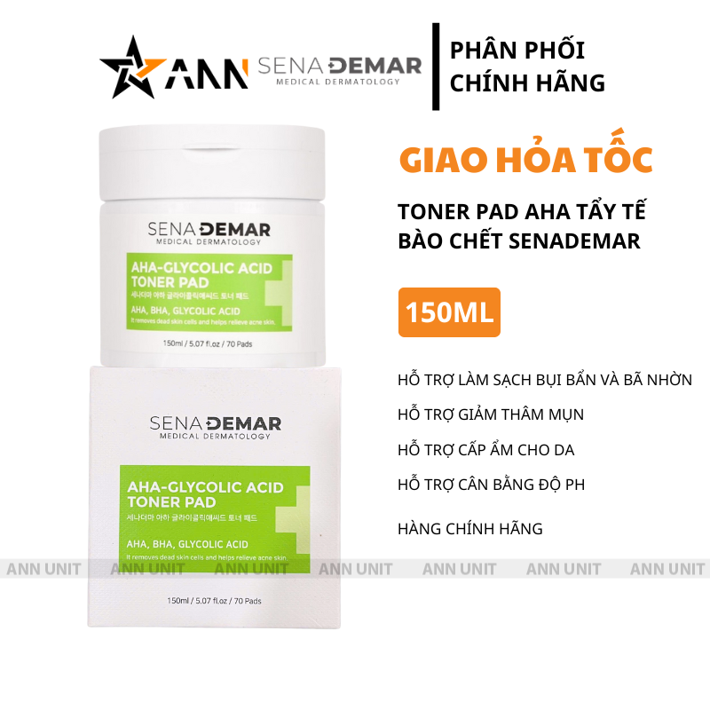 26270_2_20250417185612-2.png Toner Pad Aha Tẩy Tế Bào Chết Sena Demar Chính Hãng 150ml - 8809136714230