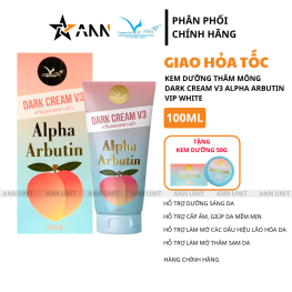 Kem Body Hỗ Trợ Dưỡng Sáng Giảm Thâm Da Mông Dark Cream V3 Alpha Arbutin Vip White 50ml & Tặng Hộp 15g