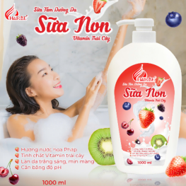 Sữa Tắm Dưỡng Thể Sữa Non Vitamin Trái Cây Hỗ Trợ Cấp Ẩm Dưỡng Sáng Da 1000ml - 8936194699053