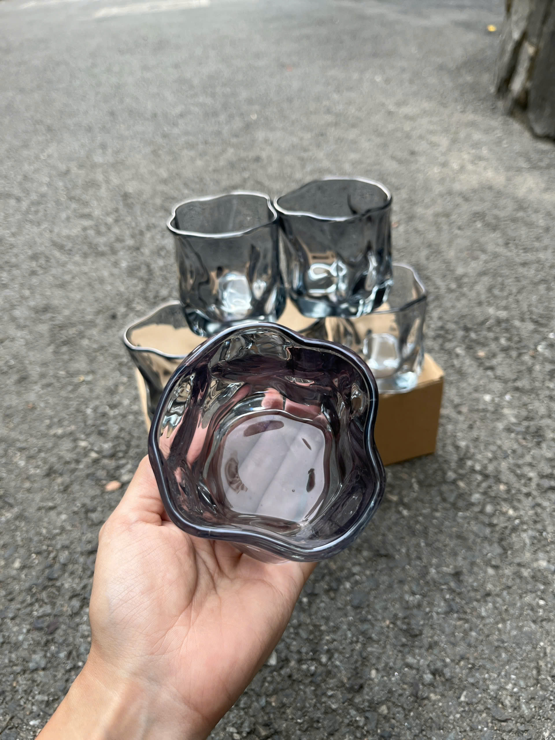 Nguồn sỉ bộ 6 Cốc Thuỷ Tinh Gợn Sóng Nguồn sỉ bộ 6 Cốc Thuỷ Tinh Gợn Sóng