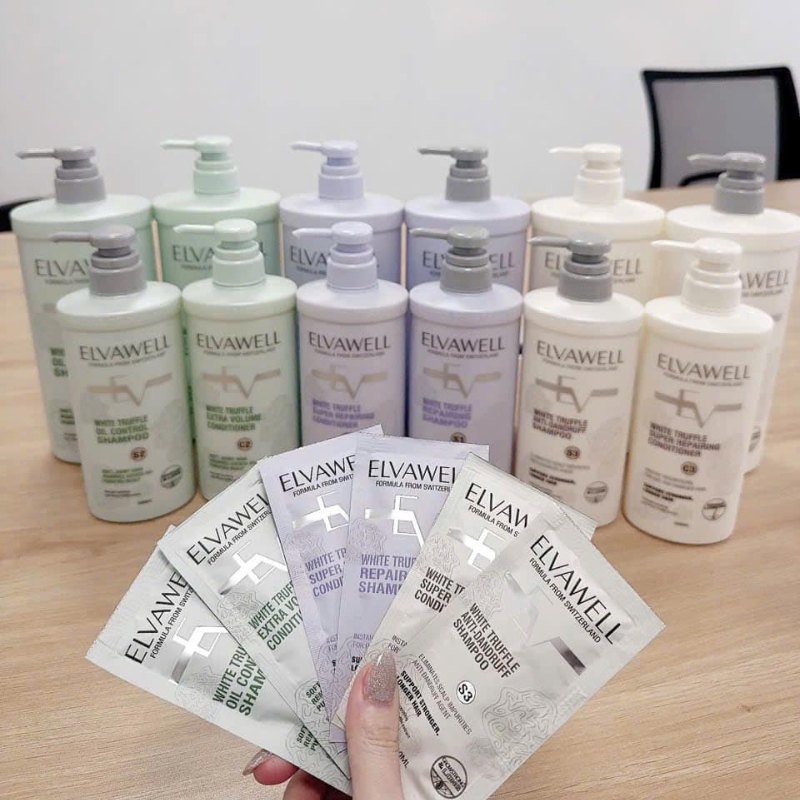 Combo Dầu Gội Xã Elvawell Màu Trắng 500ml Hỗ Trợ Nuôi Dưỡng Tóc Suôn Mượt Và Giảm Gàu - Tặng Gói Test Mini Combo Dầu Gội Xã Elvawell Màu Trắng 500ml Hỗ Trợ Nuôi Dưỡng Tóc Suôn Mượt Và Giảm Gàu - Tặng Gói Test Mini