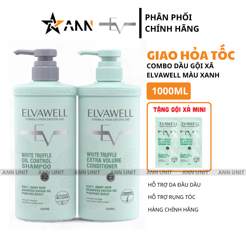 26477_3_20250716155133-3.png Combo Dầu Gội Xả Elvawell Màu Xanh Nấm Truffle 1000ml Hỗ Trợ Tóc Sạch Dầu Bết - ELVAWELLXANH