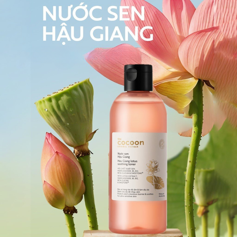 Nguồn sỉ nước Sen Hậu Giang Toner Cocoon 310ml Dành Cho Da Nhạy Cảm - Hỗ Trợ Cấp Ẩm Phục Hồi Da Nguồn sỉ nước Sen Hậu Giang Toner Cocoon 310ml Dành Cho Da Nhạy Cảm - Hỗ Trợ Cấp Ẩm Phục Hồi Da