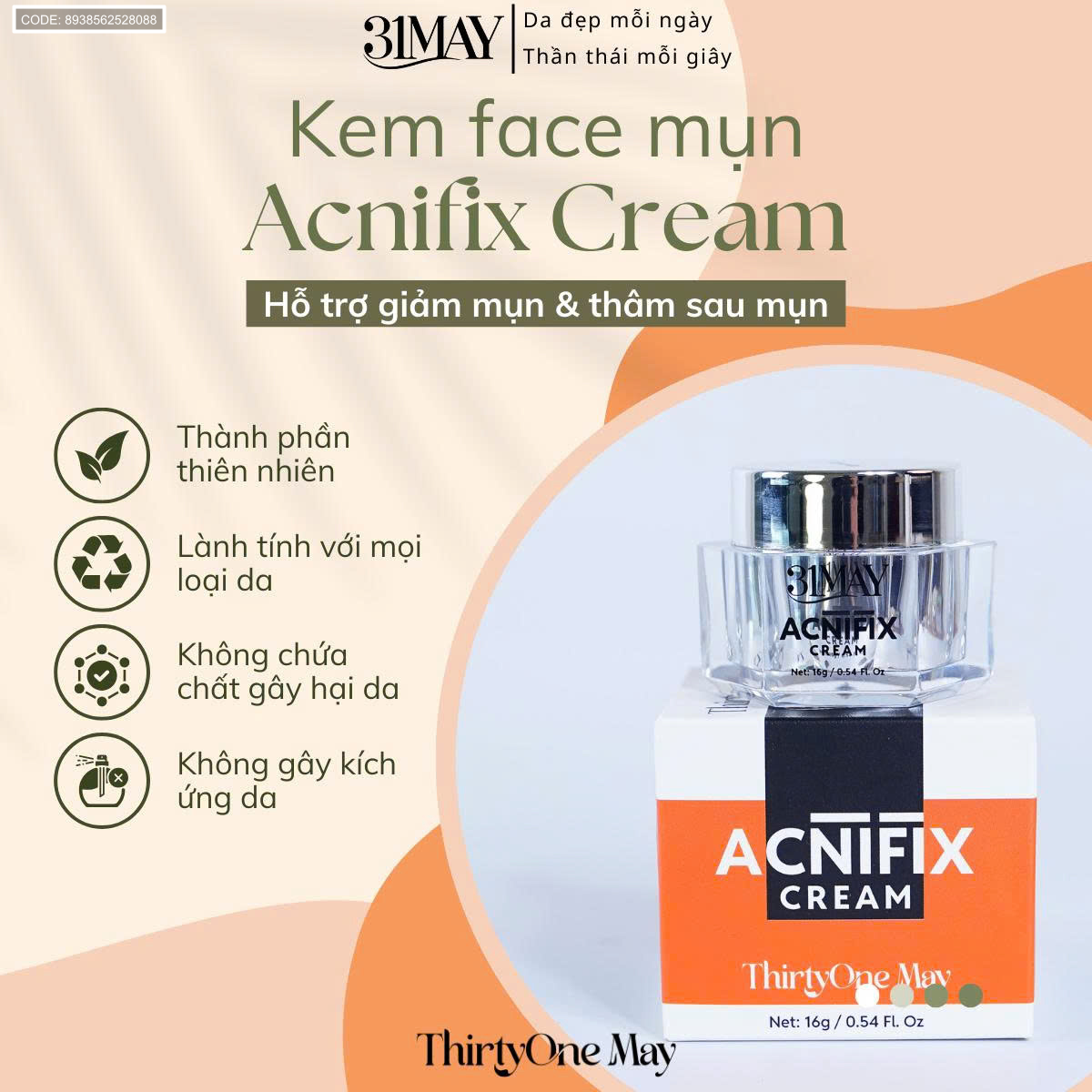 26546_z7045593880853-25ba5c0210a22e780e0641a51beb866d_20251008231525-1.png Kem Mụn 31may Acnifix 16g – Face Thirty One May Acnifix Chính Hãng - 8938562528088