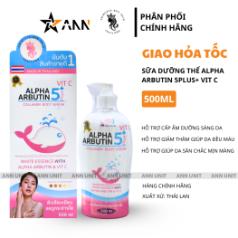 Sữa Dưỡng Thể Alpha Arbutin 5Plus+ Vit C Collagen Body Serum Princess Bkk Skin ThaiLand 500ml Có Tem - 8859389307765