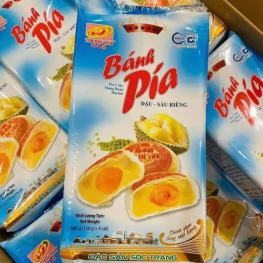 Bánh Pía Đậu Sầu Riêng Tân Huê Viên Màu Xanh Thơm Ngon 600g (150g x 4 cái) - 8936014315569