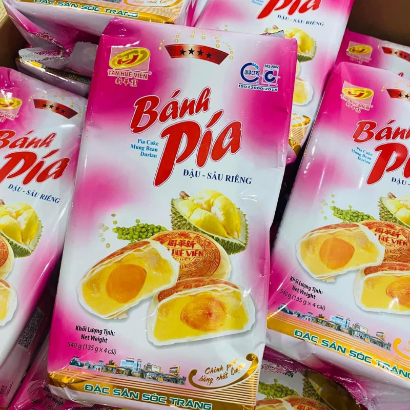 26624_10_20250828120244-1.png Bánh Pía Đậu Sầu Riêng Tân Huê Viên Màu Hồng Thơm Ngon 600g (150g x 4 cái) - BPDSRMH600G