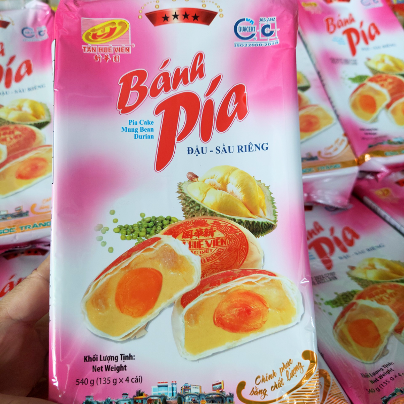 26624_11_20250828120244-1.png Bánh Pía Đậu Sầu Riêng Tân Huê Viên Màu Hồng Thơm Ngon 600g (150g x 4 cái) - BPDSRMH600G
