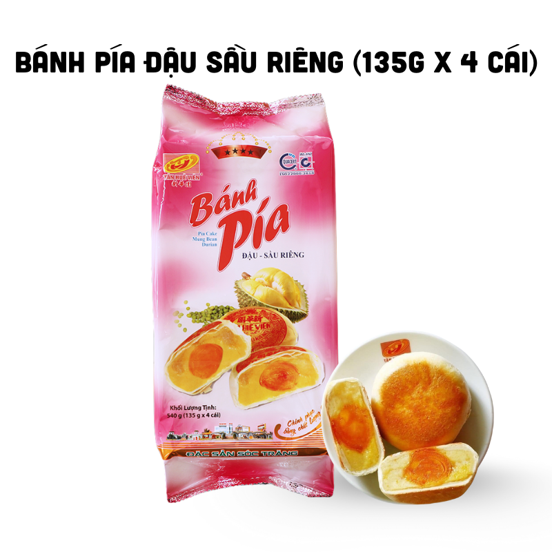 26624_8_20250828120240.png Bánh Pía Đậu Sầu Riêng Tân Huê Viên Màu Hồng Thơm Ngon 600g (150g x 4 cái) - BPDSRMH600G