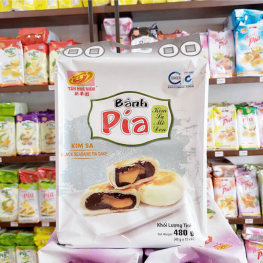 Bánh Pía Kim Sa Mè Đen Tân Huê Viên Thơm Ngon 480g (40g x 12 cái) - 8936014316818