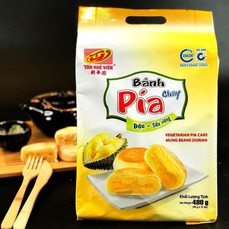 Giá sỉ bánh Pía Chay Đậu Sầu Riêng Tân Huê Viên Thơm Ngon 480g (40g x 12 cái) Giá sỉ bánh Pía Chay Đậu Sầu Riêng Tân Huê Viên Thơm Ngon 480g (40g x 12 cái)