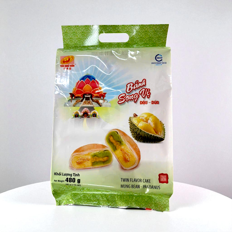 Bánh Pía Song Vị Đậu Dứa Tân Huê Viên 480g (40g x 12 cái) Bánh Pía Song Vị Đậu Dứa Tân Huê Viên 480g (40g x 12 cái)