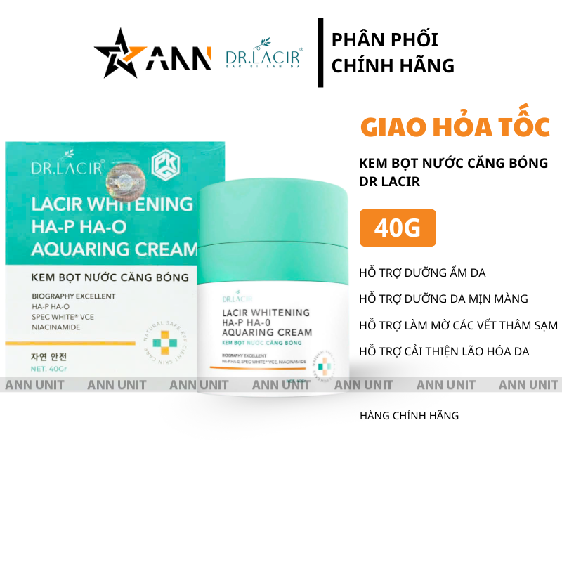 26709_1_20250906100905.png Kem Bọt Nước Căng Bóng Dr Lacir Whitening Ha-p Ha-o Aquaring Cream Ban Đêm 40g - 8938562021121
