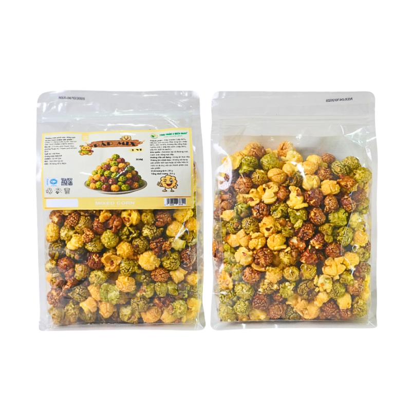 Bắp Mix 3 Vị 350g Thơm Ngon Túi Zip Bắp Mix 3 Vị 350g Thơm Ngon Túi Zip
