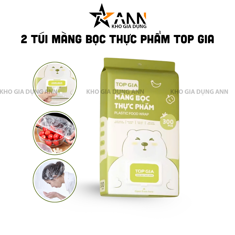 26867_1_20251014180744.png Combo 2 Túi Màng Bọc Thực Phẩm Top Gia Dạng Rút Siêu Dai Có Nắp Đậy Kính - 1 Túi 300 Cái - GMBTP02