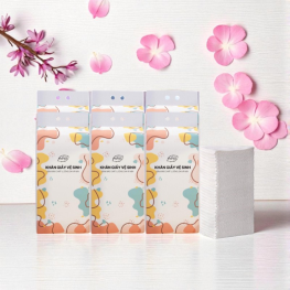 Set 6 Túi Khăn Giấy Rút Treo Tường 4 Lớp Top Gia 1 Túi 1280 Tờ Đa Năng 34x8x16cm - KGR08