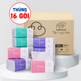 1 Thùng 16 Gói Khăn Giấy Ăn 3 Màu Top Gia Loại Nhỏ - KGR13