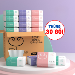 1 Thùng 30 Gói Khăn Giấy Ăn 3 Màu Top Gia Loại Nhỏ - KGR14