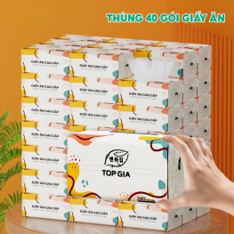 1 Thùng 40 Gói Khăn Giấy Ăn Sắc Màu Top Gia Loại Nhỏ - KGR15
