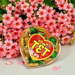 Kẹo Socola Mix 300g - Hộp Trái Tim Hộp Quà Tết 2026 - KSMHTT300G
