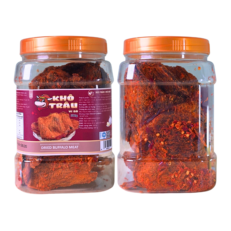 Khô Trâu Miếng Tẩm Vị Bò 500g Thơm Ngon Hộp Khô Trâu Miếng Tẩm Vị Bò 500g Thơm Ngon Hộp