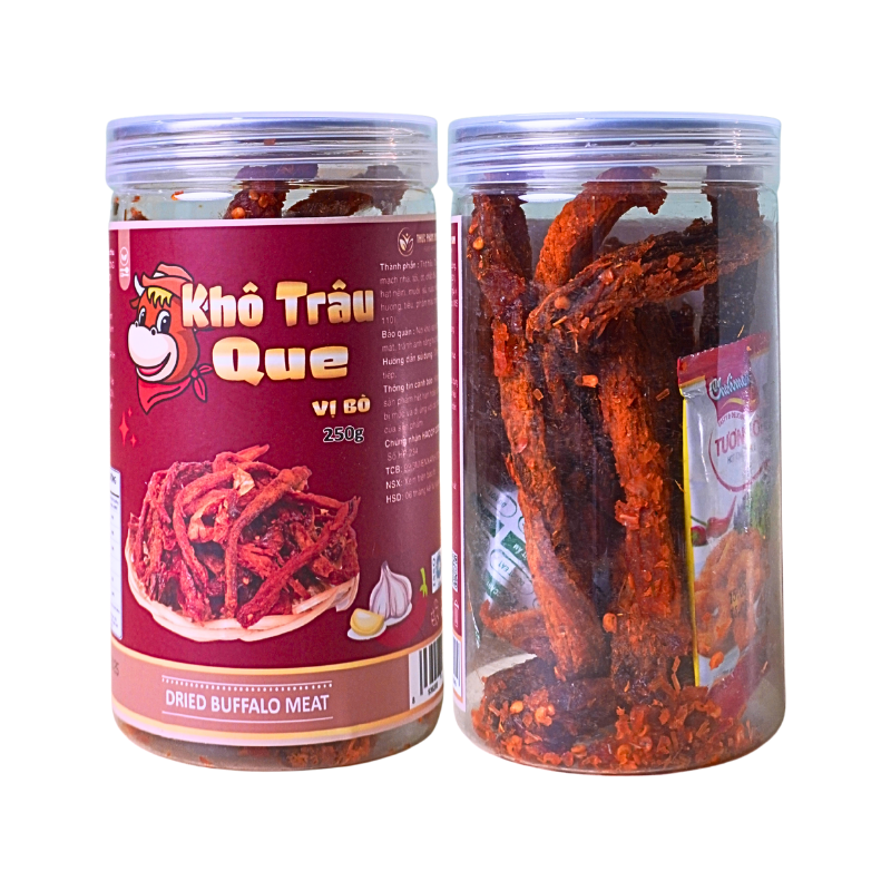 Khô Trâu Que Tẩm Vị Bò 250g Thơm Ngon Hộp Khô Trâu Que Tẩm Vị Bò 250g Thơm Ngon Hộp