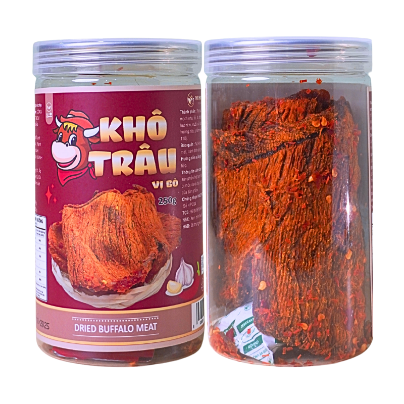 Khô Trâu Miếng Tẩm Vị Bò 250g Thơm Ngon hộp Khô Trâu Miếng Tẩm Vị Bò 250g Thơm Ngon hộp