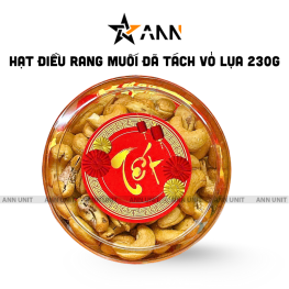 Hạt Điều Rang Muối Đã Tách Vỏ Lụa 230g - Hộp Tròn Nhỏ Hộp Quà Tết 2026 - HDRMTVHTN230G