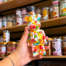 Kẹo Cứng Hương Vị Trái Cây - Kẹo Ngũ Sắc 220g - Chai Gấu Nhỏ - KCVTCKNSCGN220G