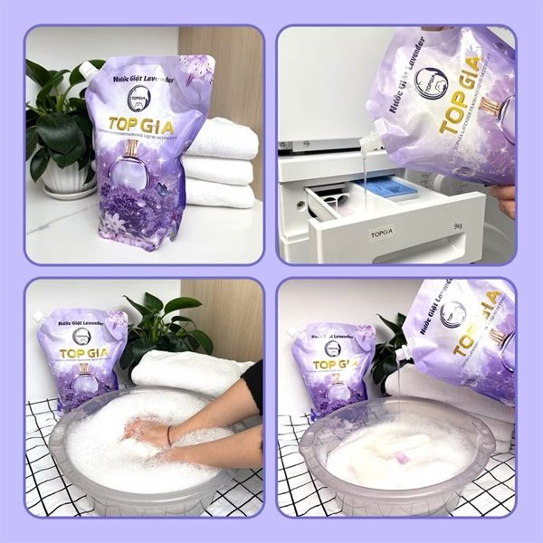 Set 2 túi nước giặt topgia hương Lavender 2000ml( 2 túi tổng 4000ml) Set 2 túi nước giặt topgia hương Lavender 2000ml( 2 túi tổng 4000ml)