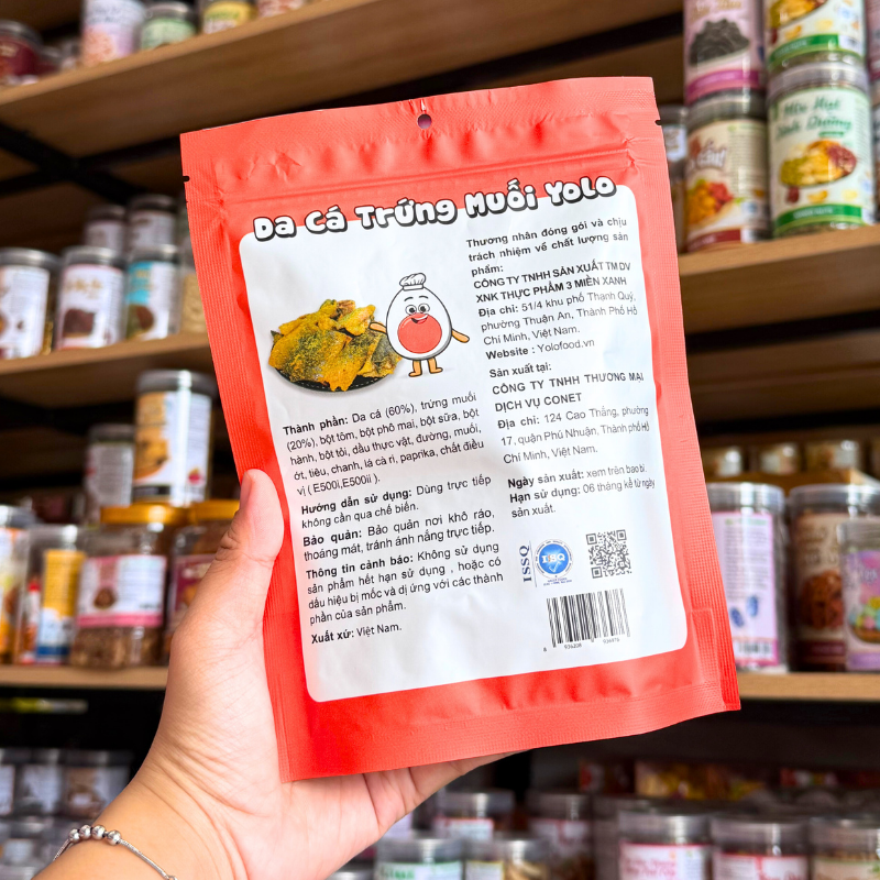 Da Cá Trứng Muối Thương Hiệu Yolo Thơm Ngon - Gói 100g Da Cá Trứng Muối Thương Hiệu Yolo Thơm Ngon - Gói 100g