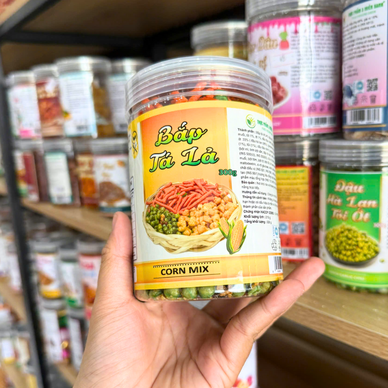 Bắp Tá Lả (Đậu Hà Lan, Snack Thập Cẩm, Bắp Tỏi Ớt ) 300g - Hộp Pet Bắp Tá Lả (Đậu Hà Lan, Snack Thập Cẩm, Bắp Tỏi Ớt ) 300g - Hộp Pet