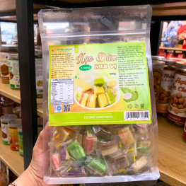 Kẹo Dừa Ít Đường Mix Vị 500g - Túi Zip Trong - KDIDMVTZT500G