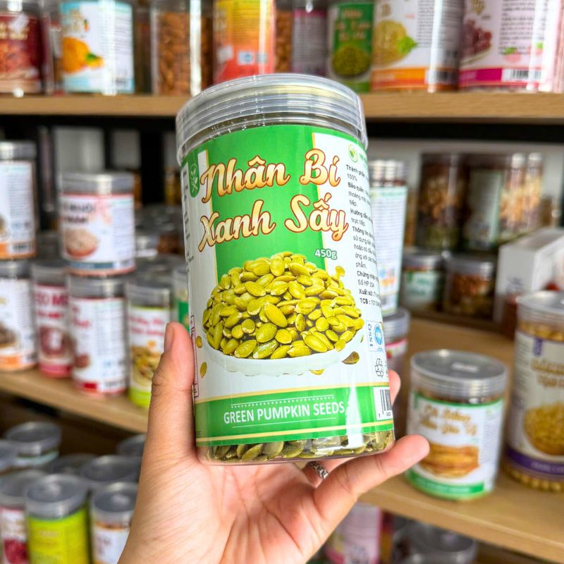 Nhân Bí Xanh Sấy Thơm Ngon 450g - Hũ Pet Nhân Bí Xanh Sấy Thơm Ngon 450g - Hũ Pet